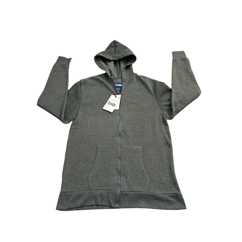 Brooklyns Best Mens Full Zip Hoodie Heather Charcoal Grey Sweatshirt Large NWT